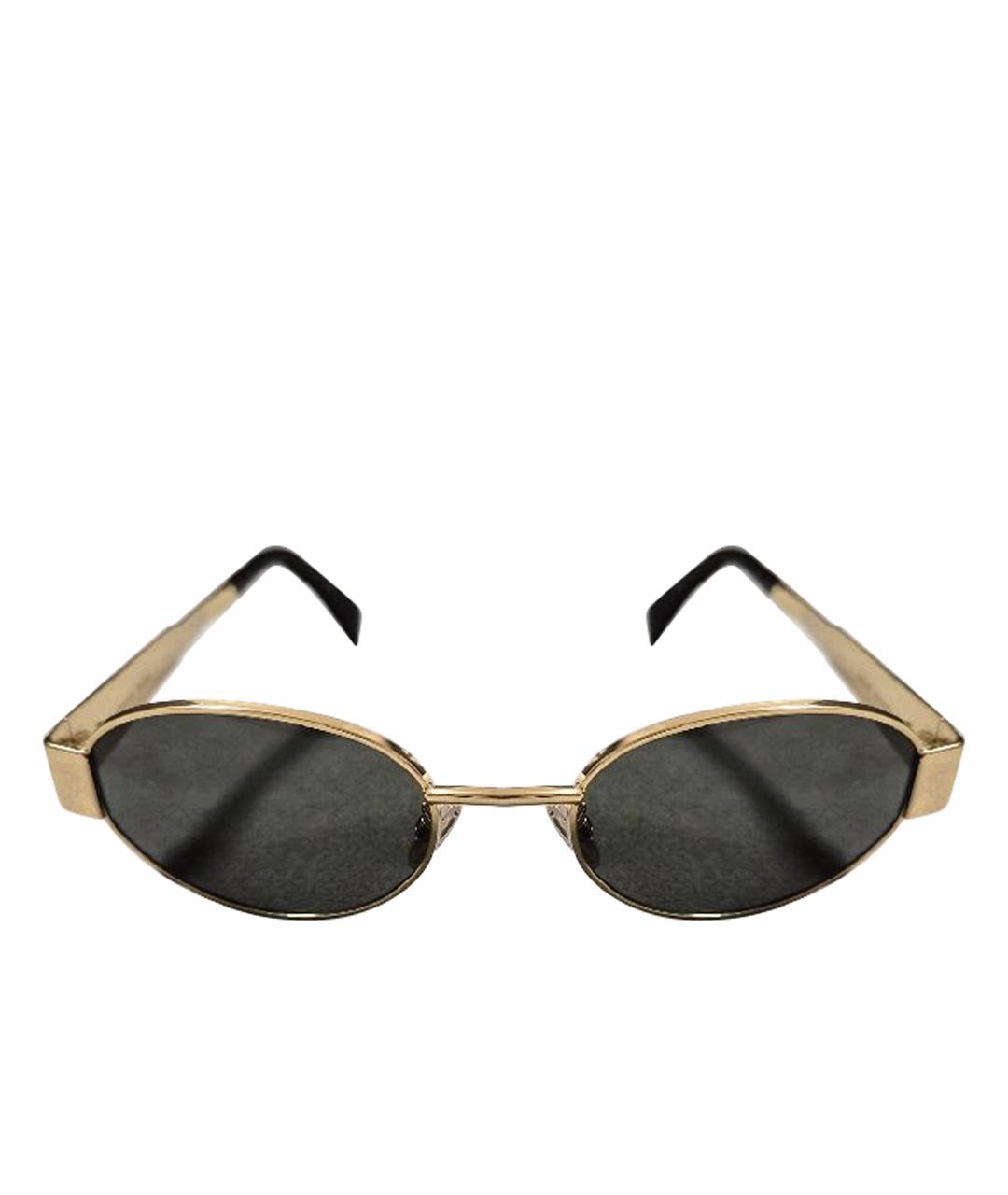 CELINE Золотые металлические солнцезащитные очки, фото 1