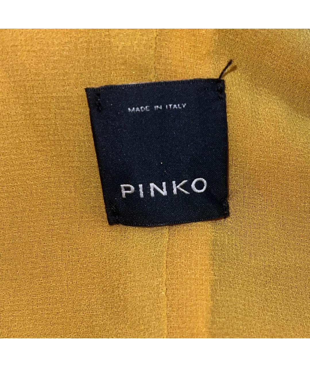 PINKO Горчичная бархатная майка, фото 3