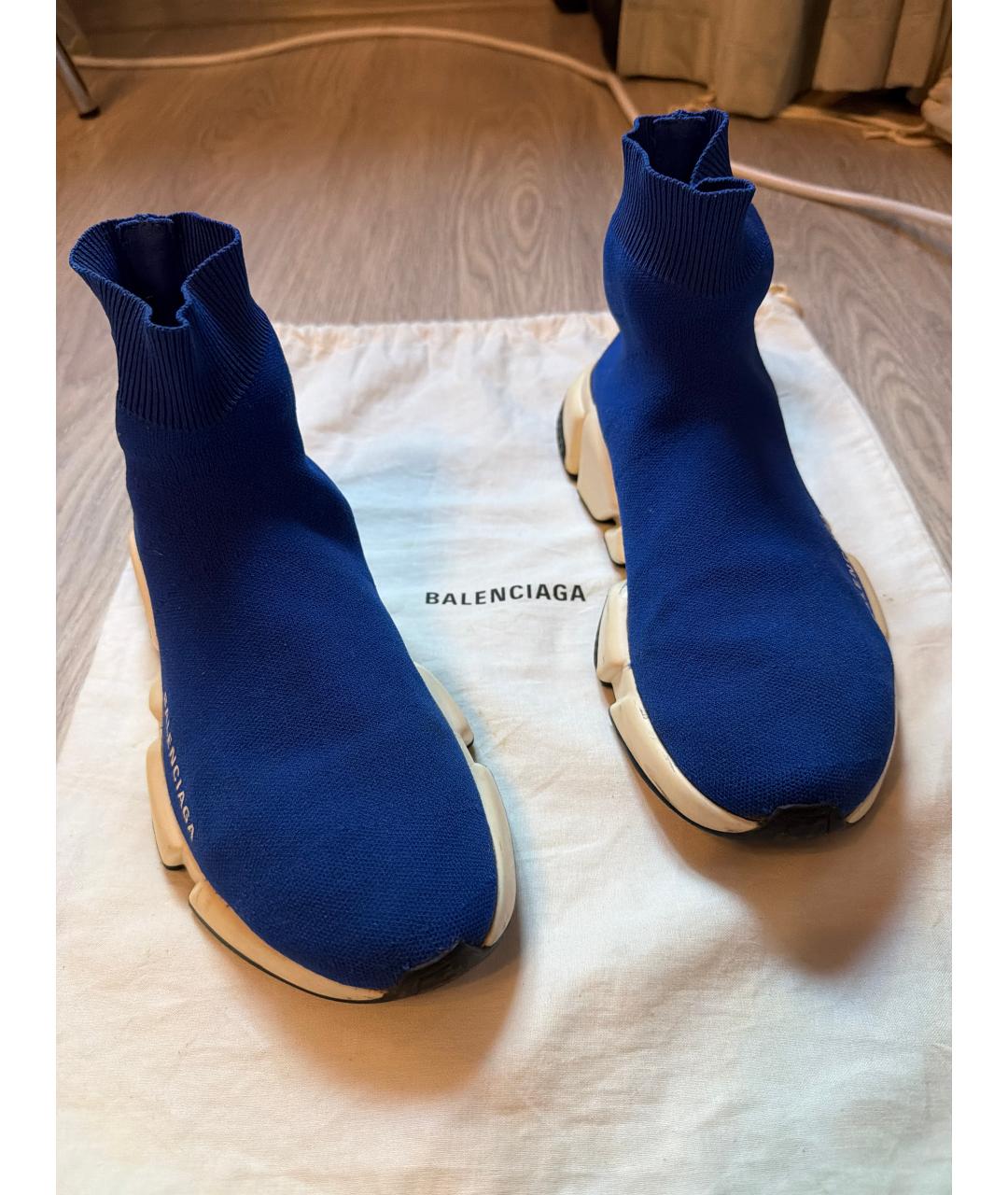 BALENCIAGA Синие текстильные кроссовки, фото 2