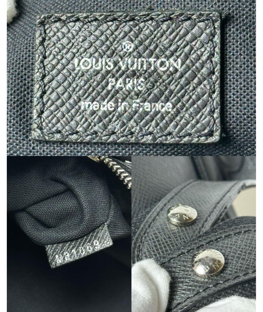 LOUIS VUITTON Черная кожаная сумка на плечо, фото 5