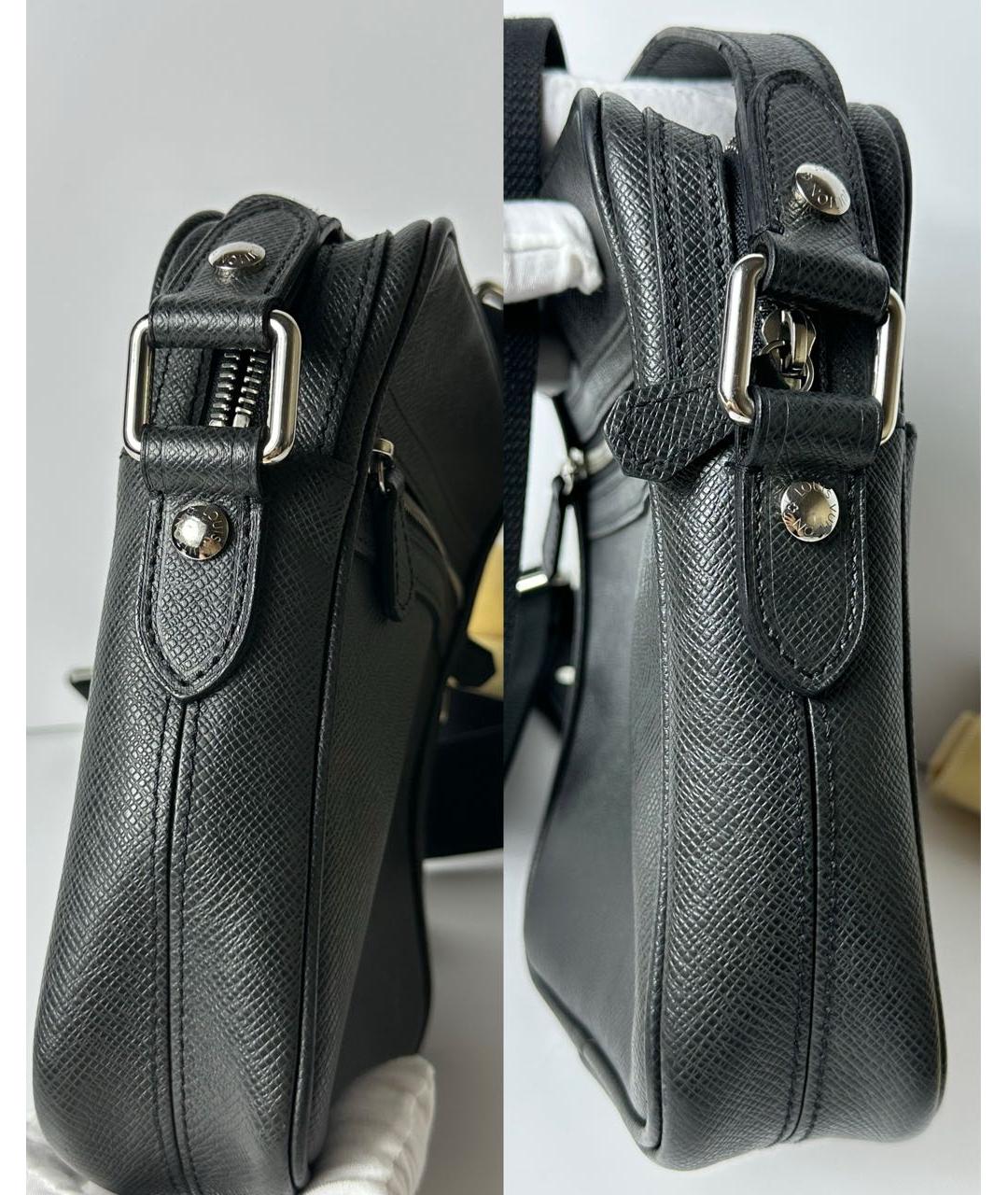 LOUIS VUITTON Черная кожаная сумка на плечо, фото 7