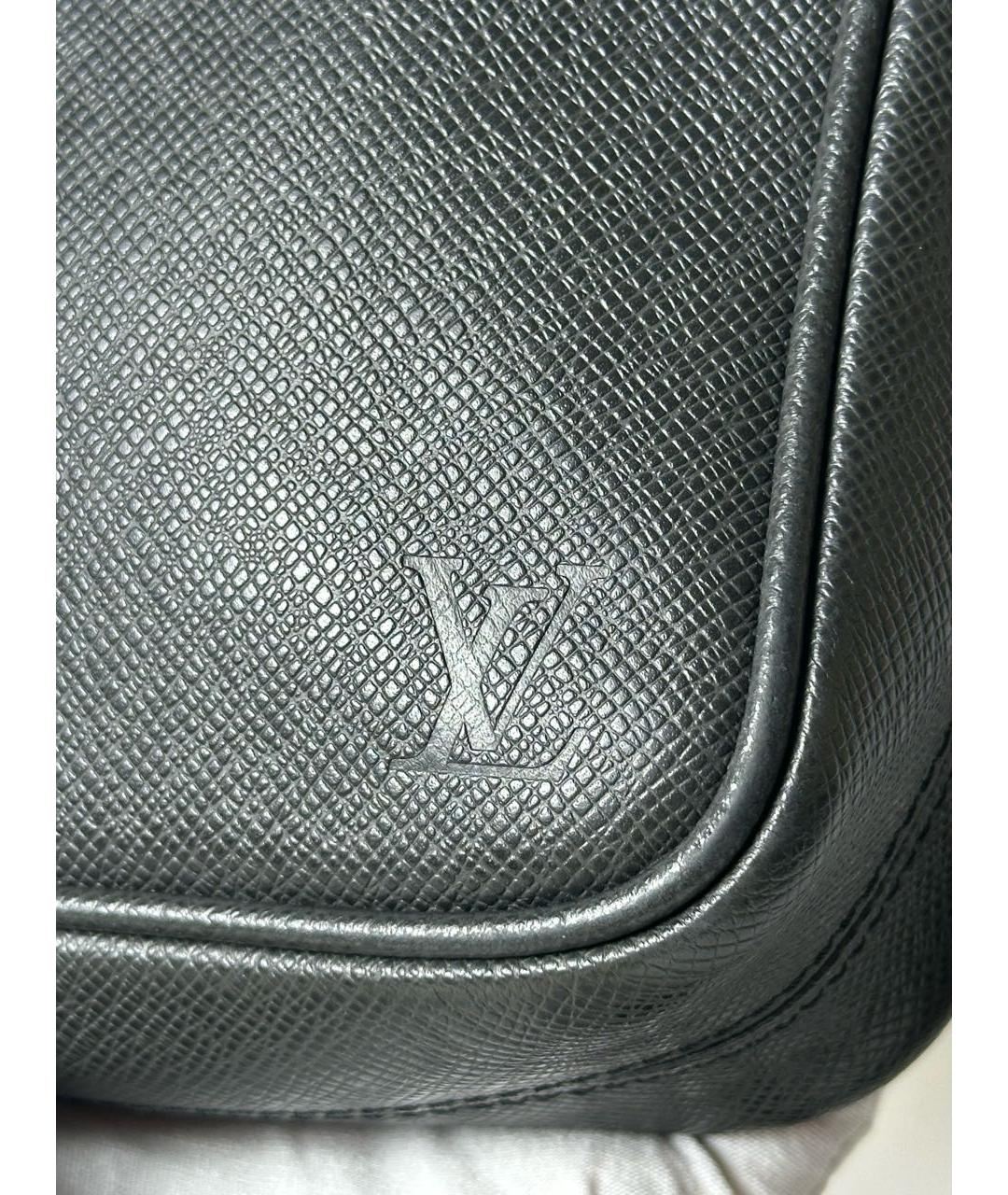 LOUIS VUITTON Черная кожаная сумка на плечо, фото 3