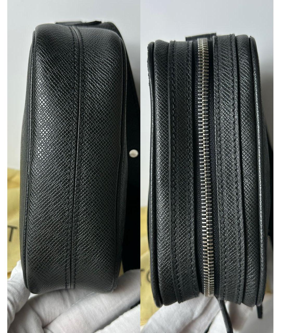 LOUIS VUITTON Черная кожаная сумка на плечо, фото 8