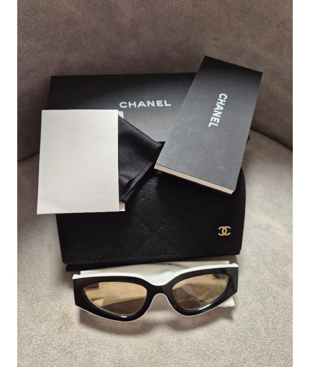 CHANEL Белые пластиковые солнцезащитные очки, фото 4
