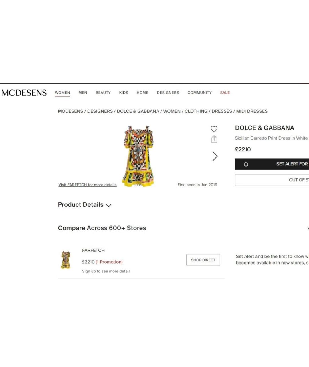DOLCE&GABBANA Желтое хлопковое коктейльное платье, фото 3