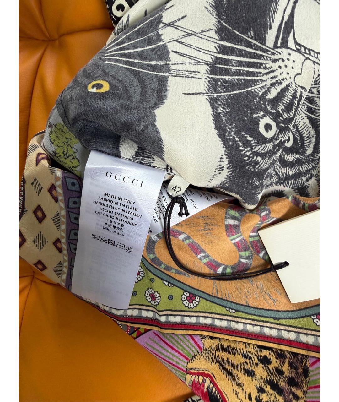 GUCCI Мульти шелковая блузы, фото 7