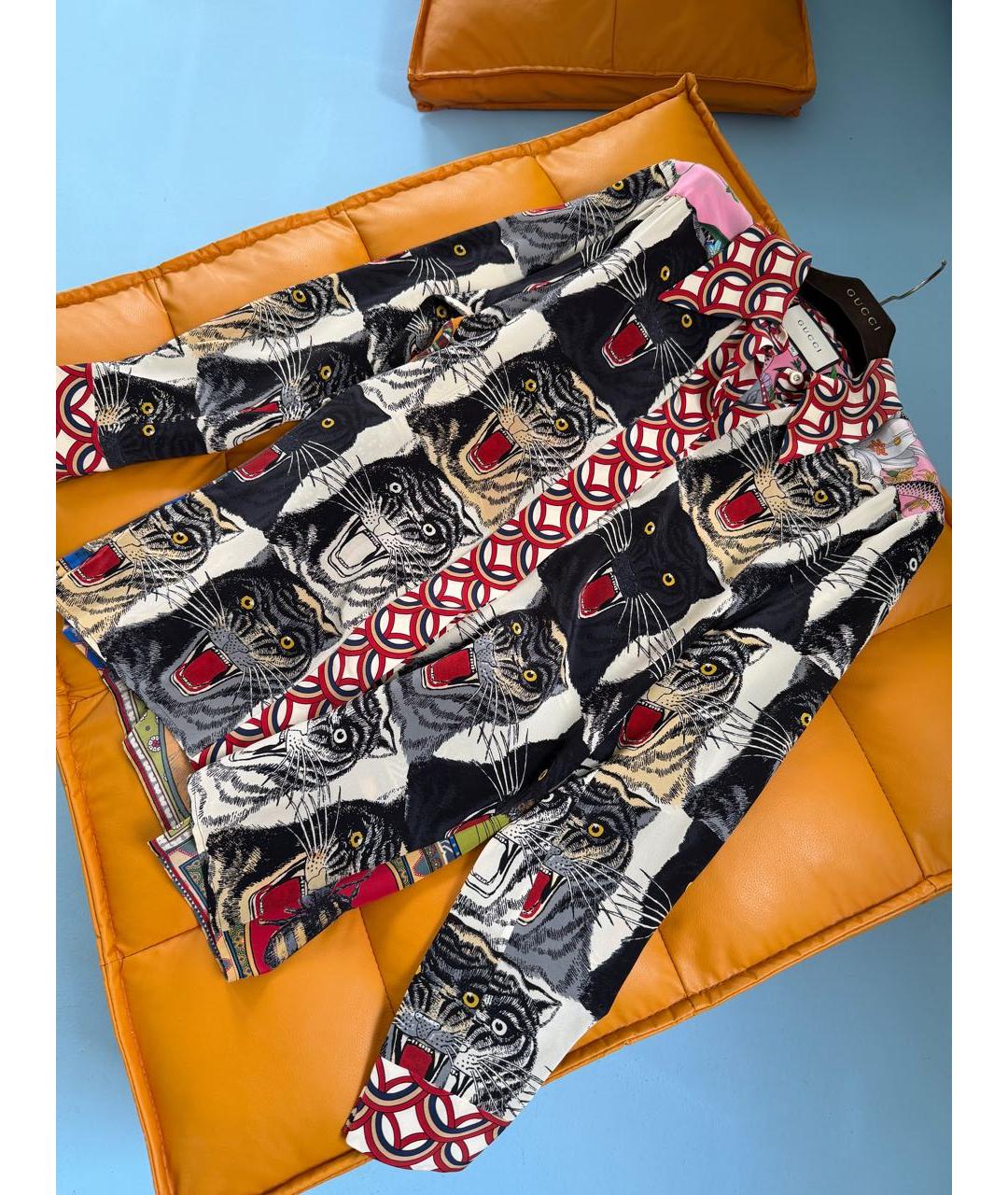 GUCCI Мульти шелковая блузы, фото 5