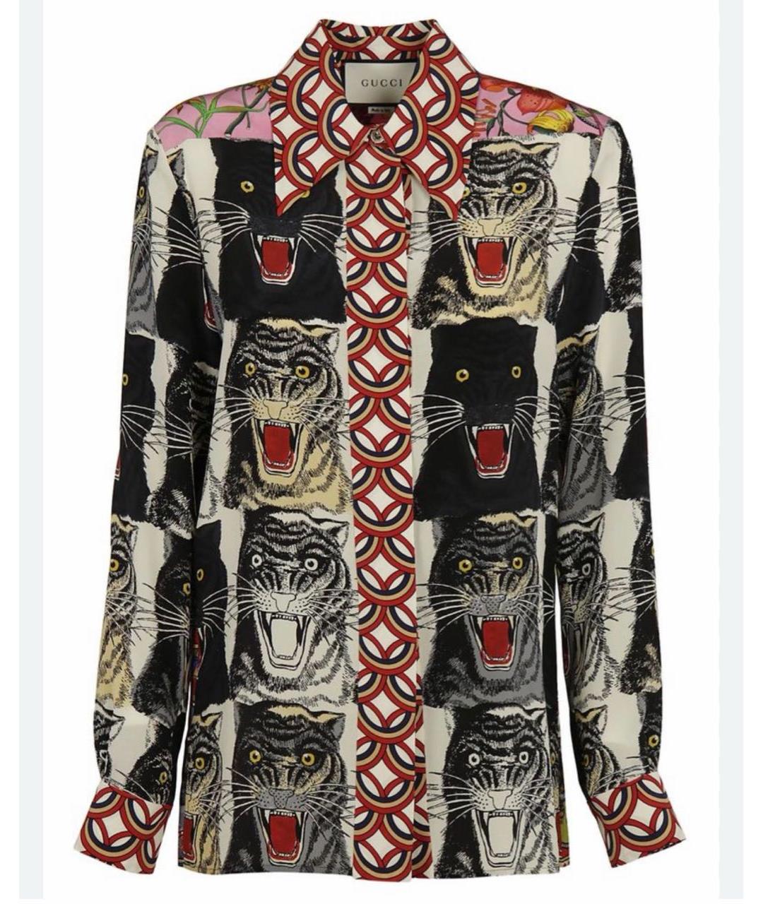 GUCCI Мульти шелковая блузы, фото 8