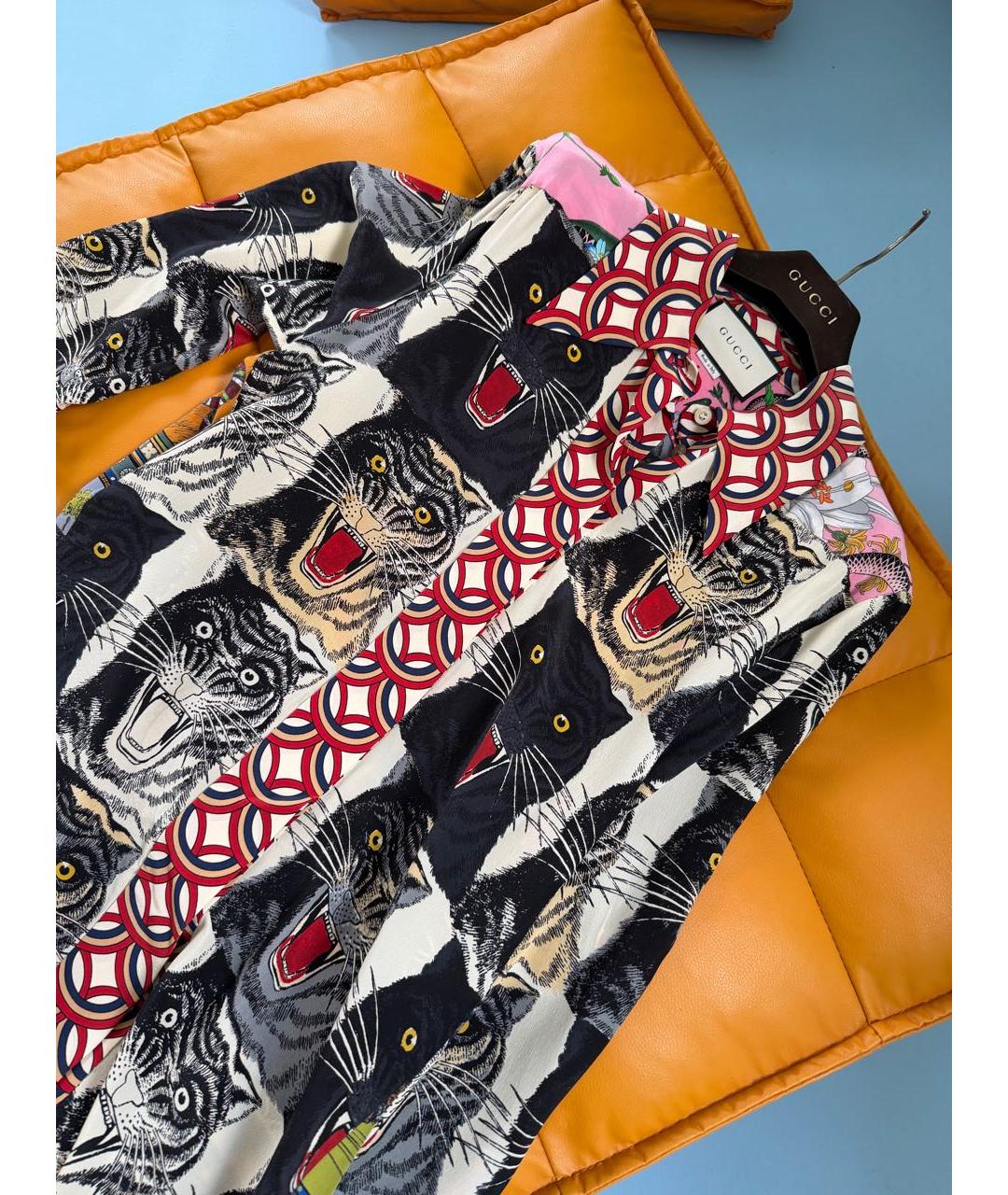 GUCCI Мульти шелковая блузы, фото 4