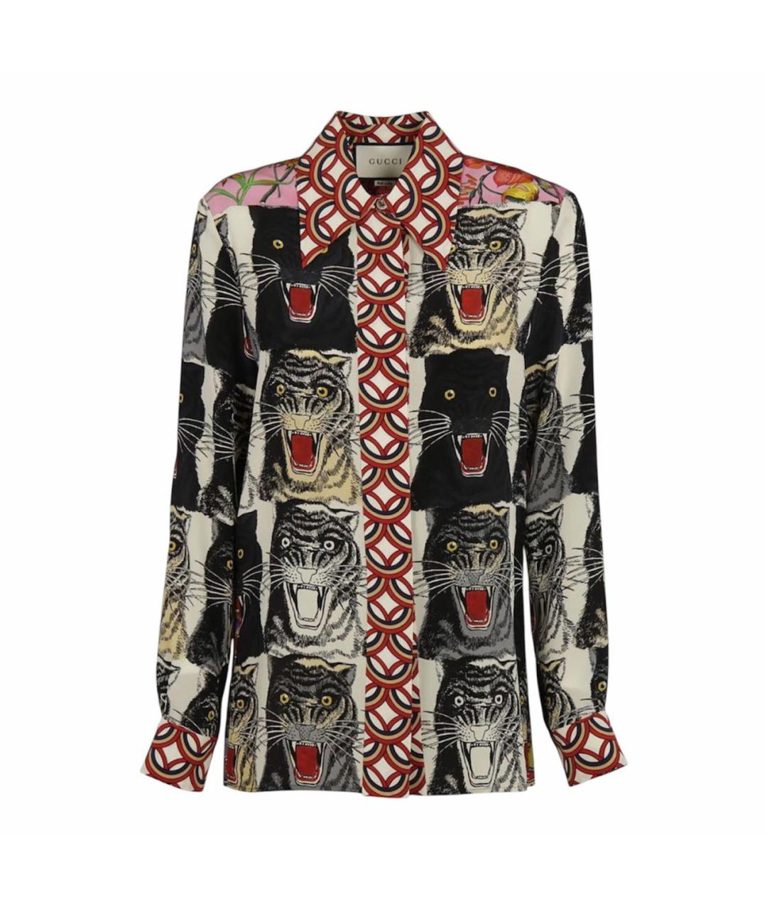 GUCCI Мульти шелковая блузы, фото 8