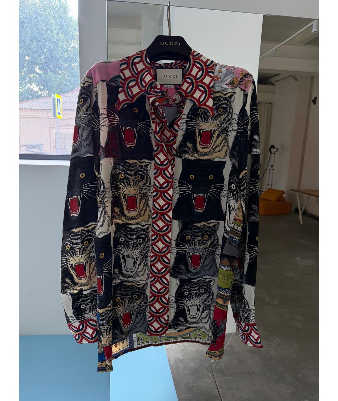 GUCCI Мульти шелковая блузы, фото 6