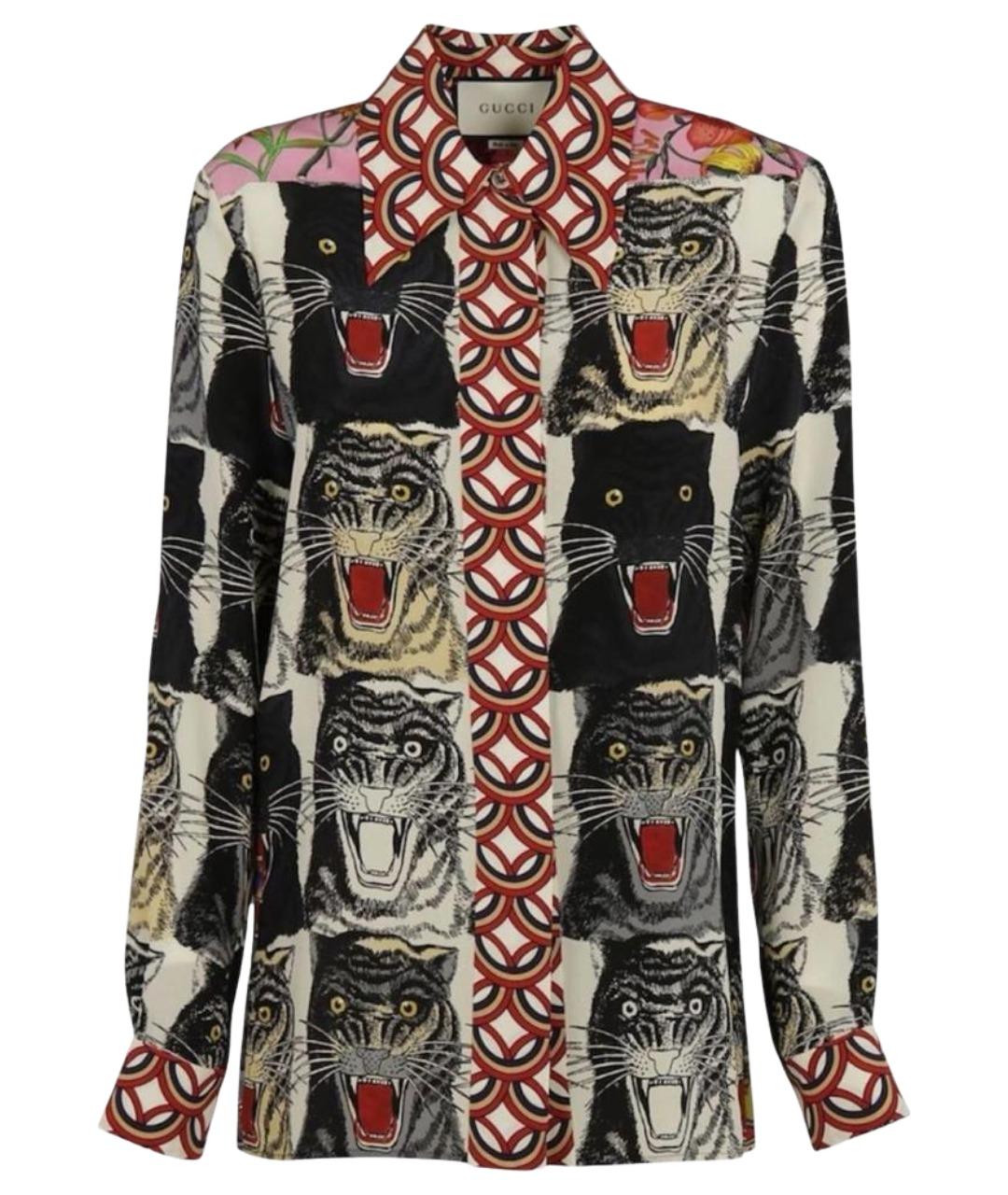 GUCCI Мульти шелковая блузы, фото 1