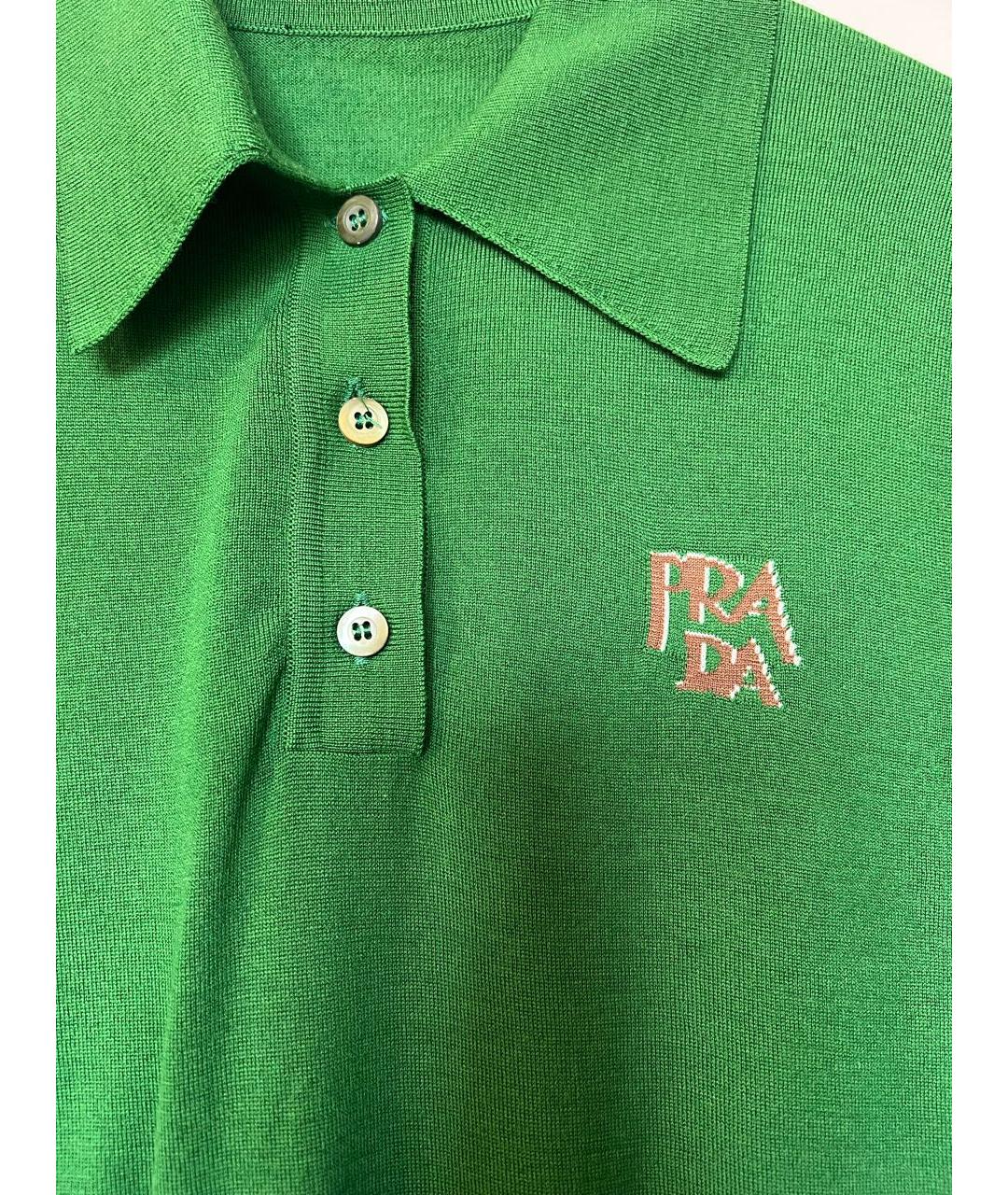 PRADA Зеленая шерстяная футболка, фото 4