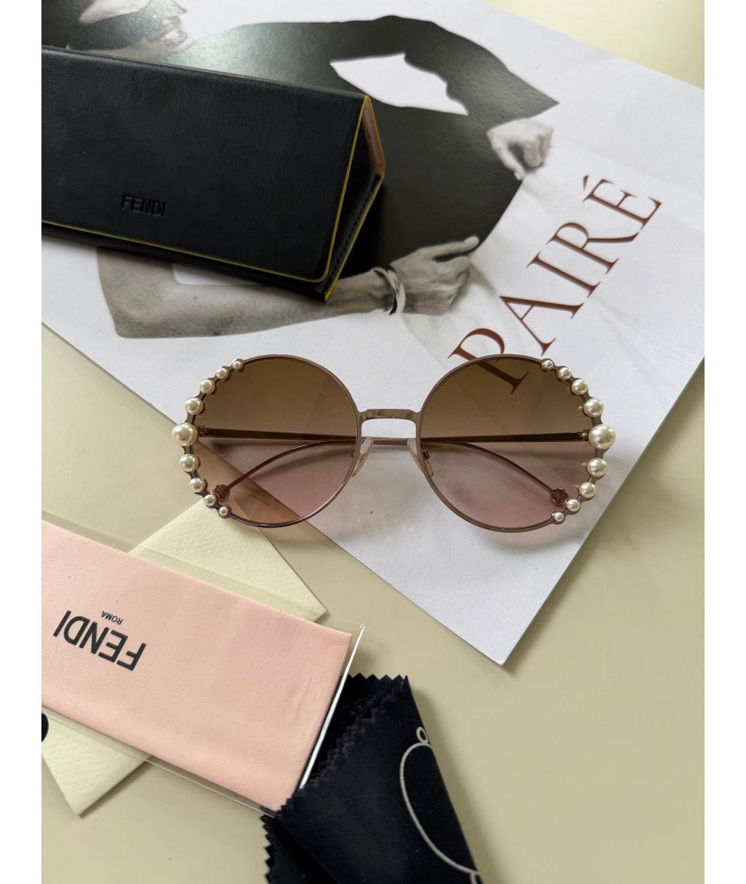 FENDI Металлические солнцезащитные очки, фото 3