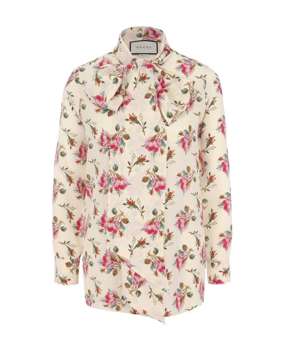 GUCCI Мульти шелковая блузы, фото 8