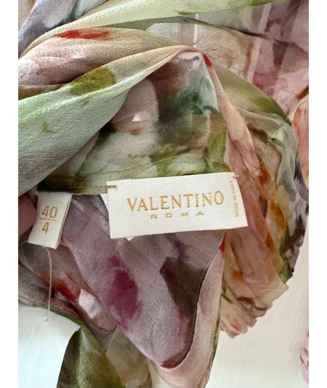 VALENTINO Мульти шелковая блузы, фото 5