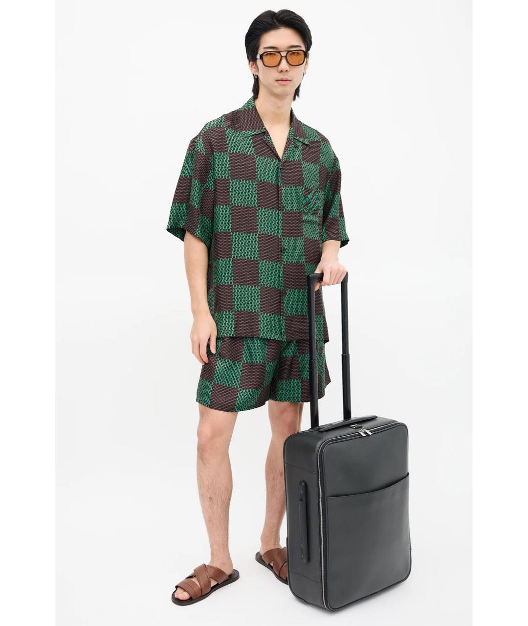 LOUIS VUITTON Черный кожаный чемодан, фото 6