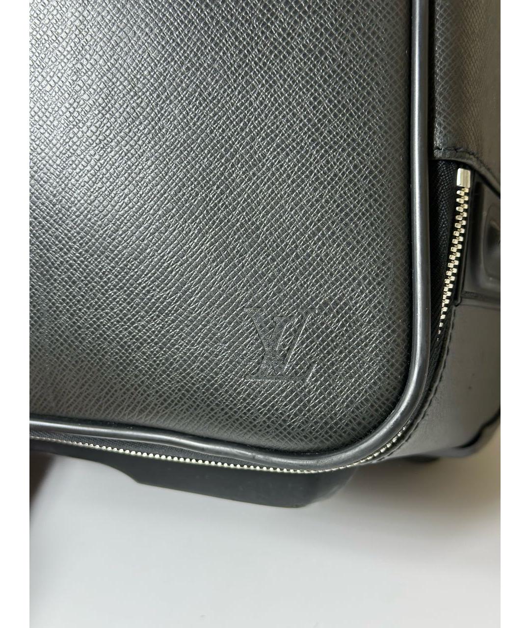 LOUIS VUITTON Черный кожаный чемодан, фото 3