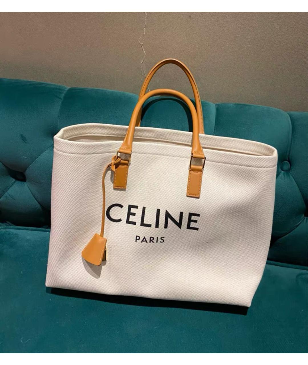 CELINE Белая сумка тоут, фото 6