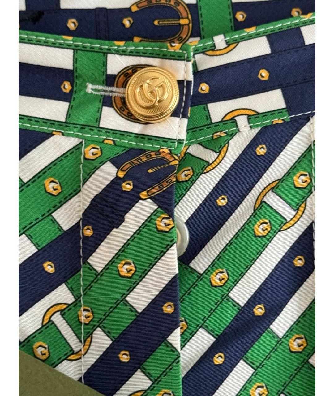 GUCCI Зеленая шелковая юбка миди, фото 4