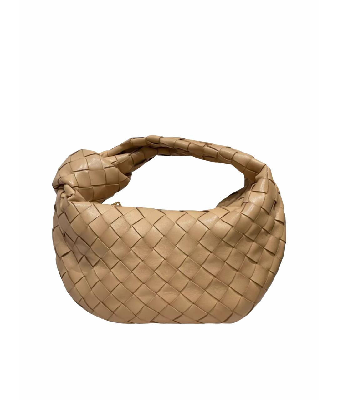 BOTTEGA VENETA Бежевая кожаная сумка с короткими ручками, фото 1