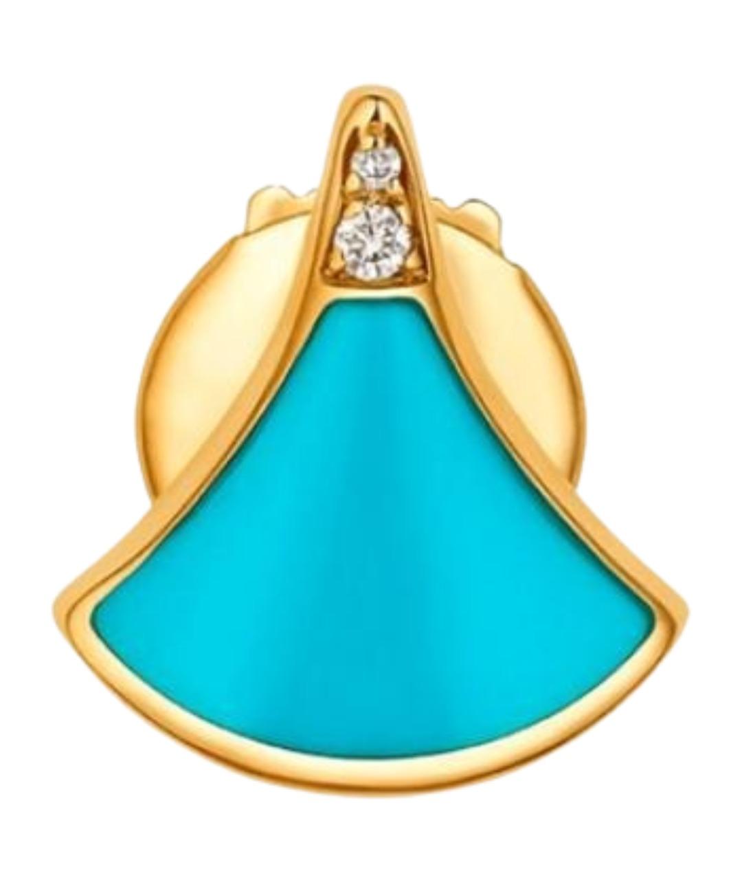 BVLGARI Голубые серьги из желтого золота, фото 1