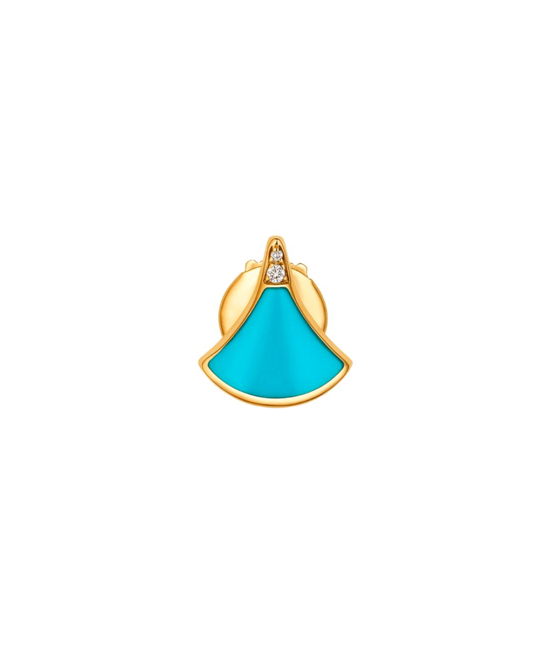 BVLGARI Голубые серьги из желтого золота, фото 4