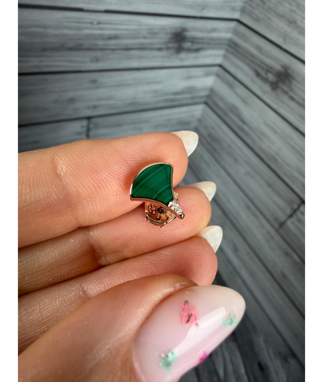BVLGARI Зеленые серьги из розового золота, фото 2