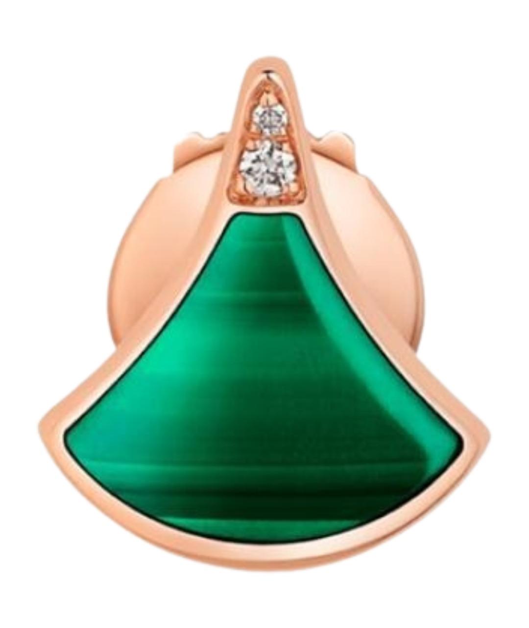 BVLGARI Зеленые серьги из розового золота, фото 1