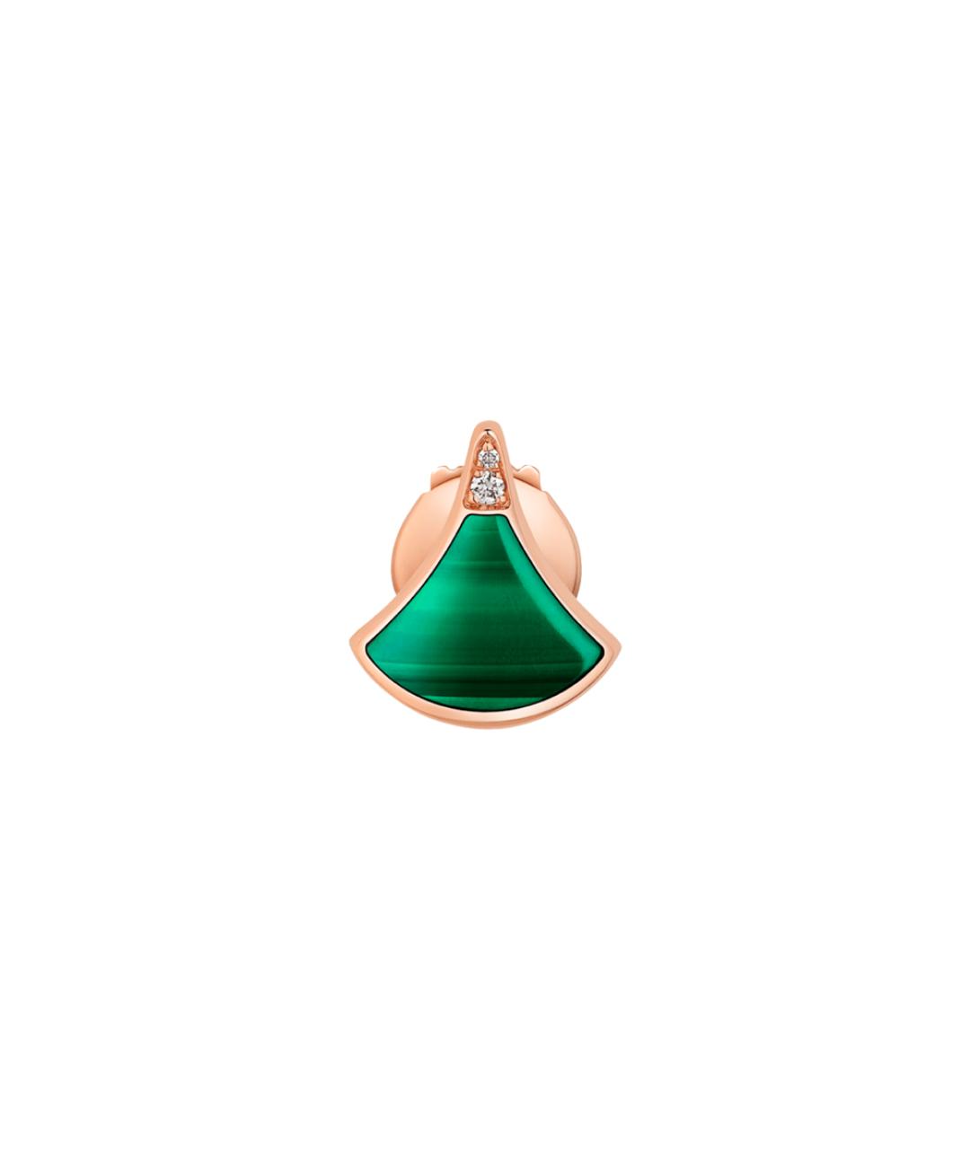 BVLGARI Зеленые серьги из розового золота, фото 4