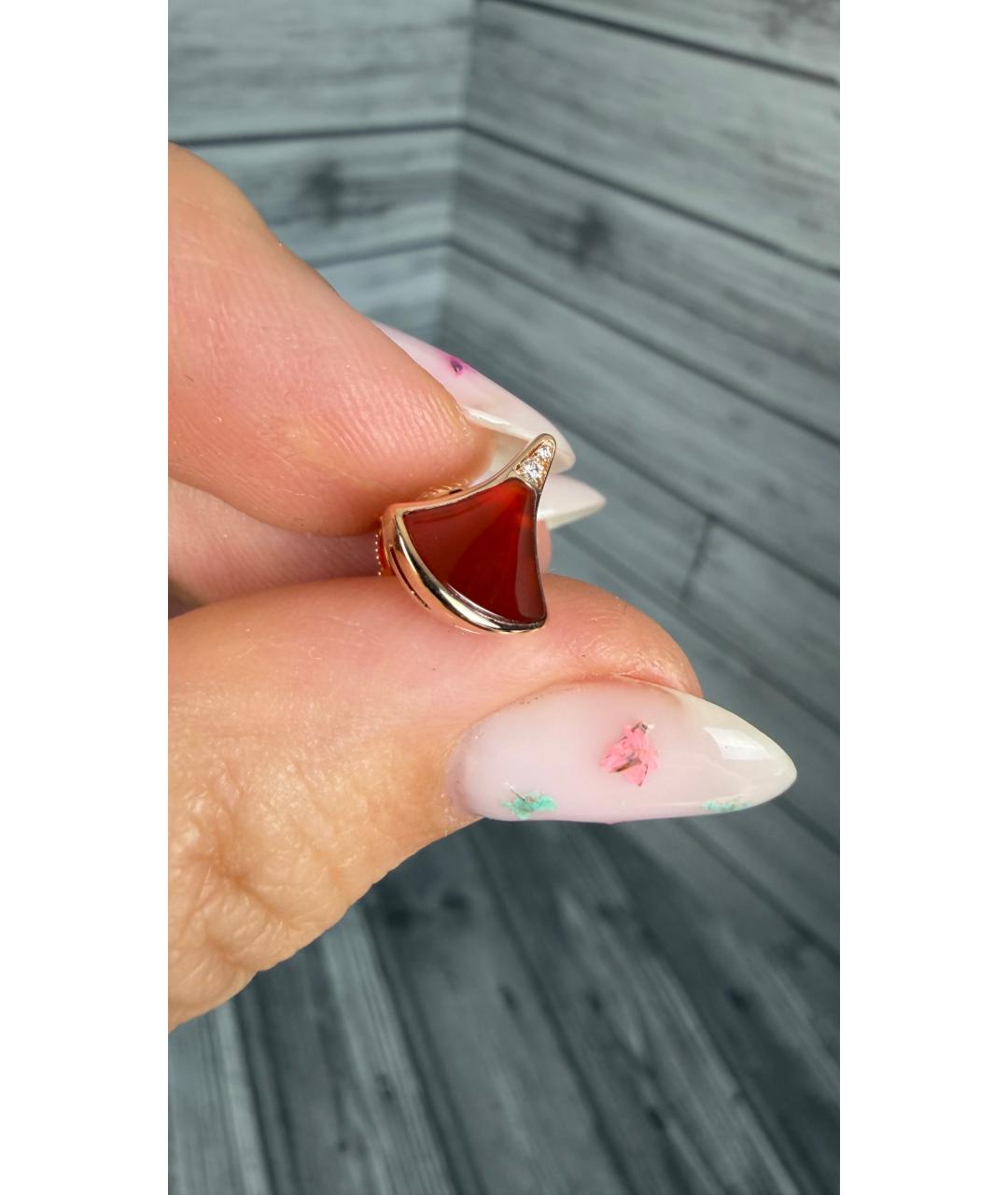 BVLGARI Красные серьги из розового золота, фото 3