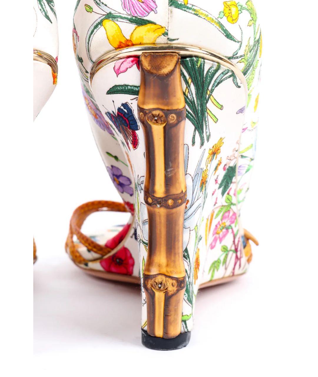 GUCCI Мульти текстильные босоножки, фото 4