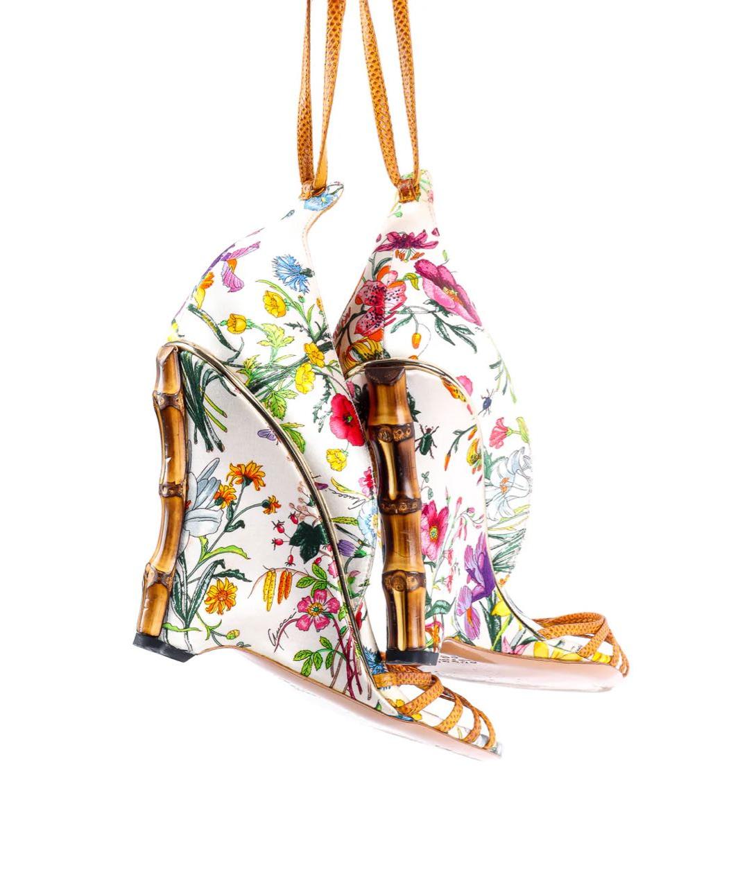 GUCCI Мульти текстильные босоножки, фото 5