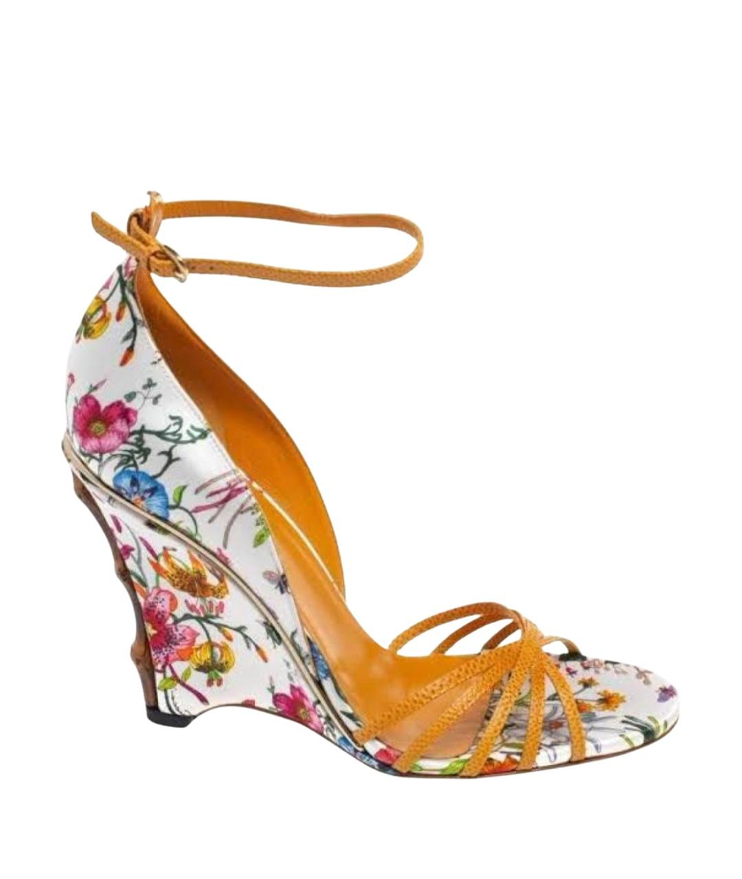 GUCCI Мульти текстильные босоножки, фото 1