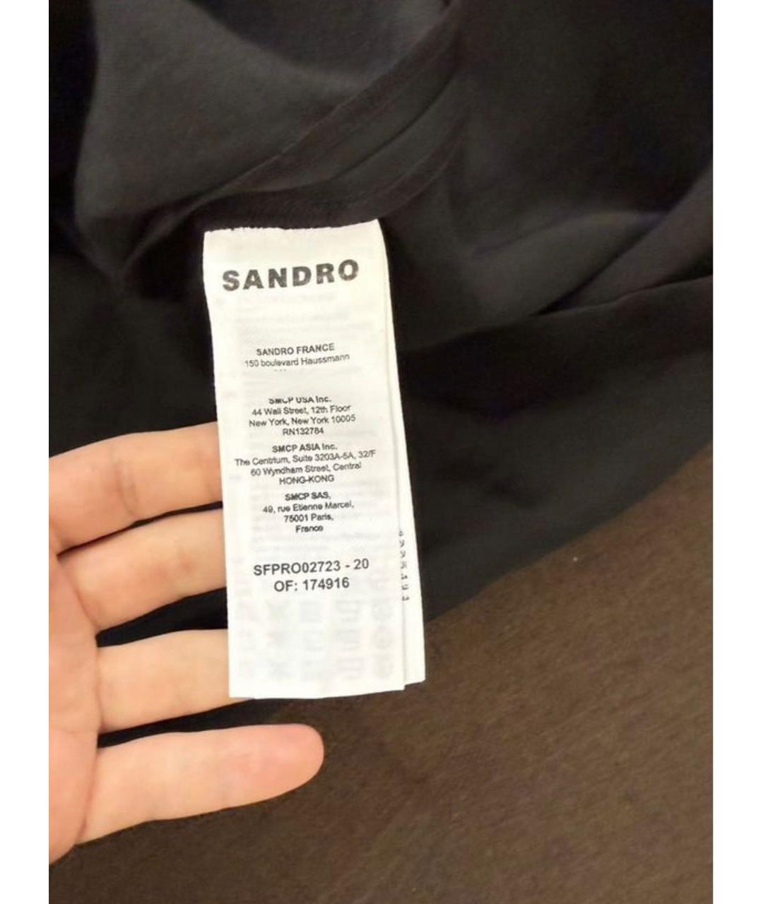 SANDRO Черное вискозное повседневное платье, фото 4