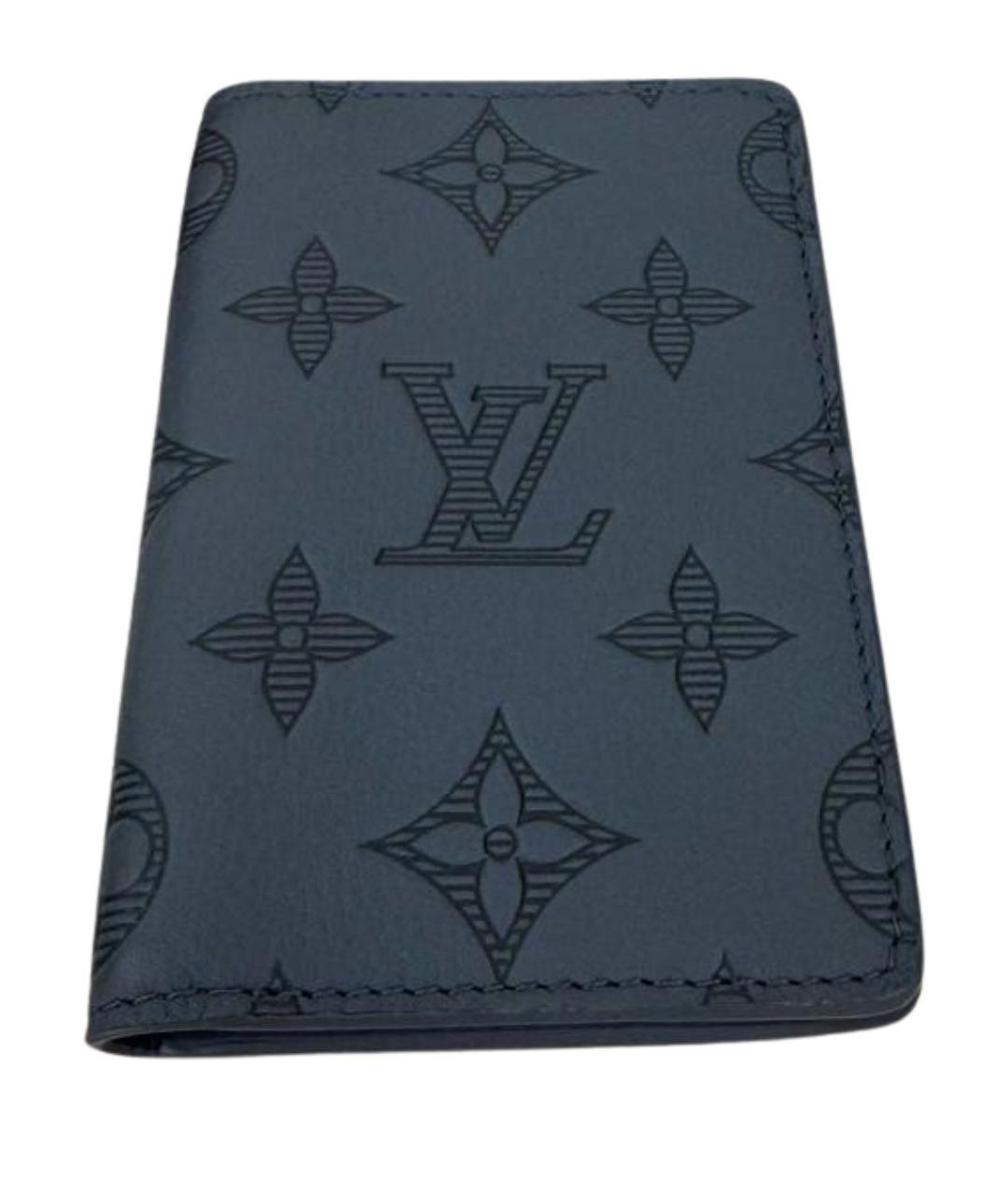 LOUIS VUITTON Серый кожаный кардхолдер, фото 1