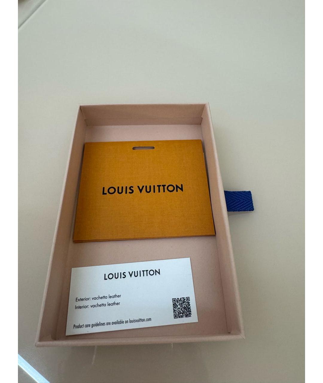 LOUIS VUITTON Серый кожаный кардхолдер, фото 8