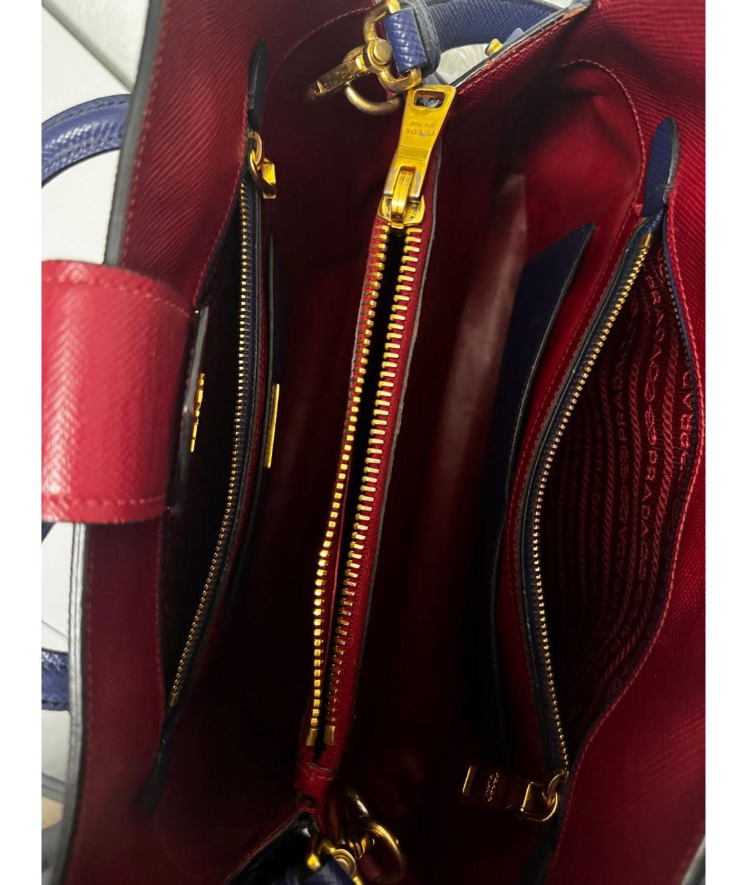 PRADA Синяя кожаная сумка тоут, фото 4