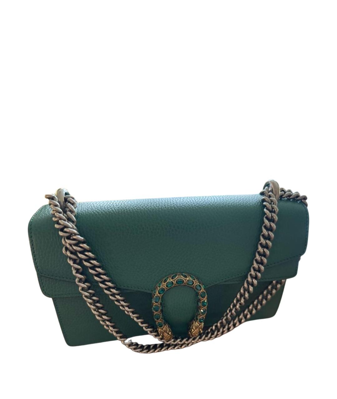 GUCCI Зеленая кожаная сумка через плечо, фото 1