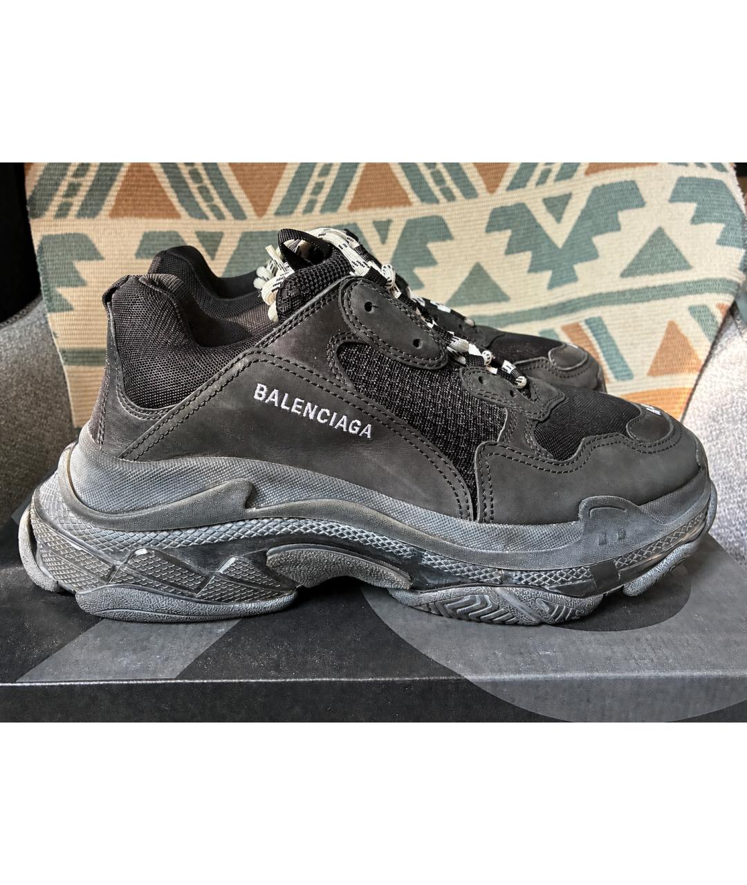 BALENCIAGA Черные текстильные низкие кроссовки / кеды, фото 10