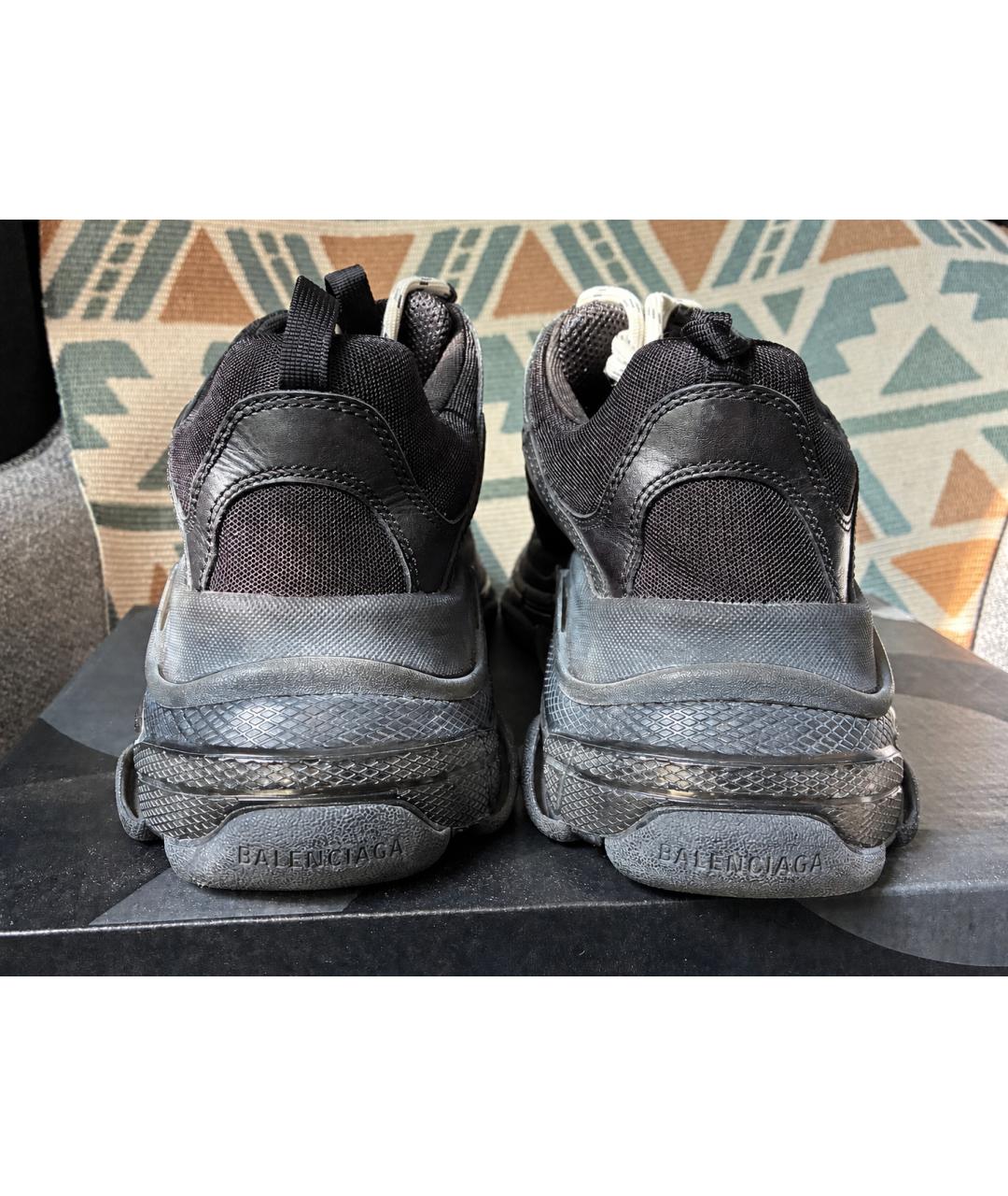 BALENCIAGA Черные текстильные низкие кроссовки / кеды, фото 4