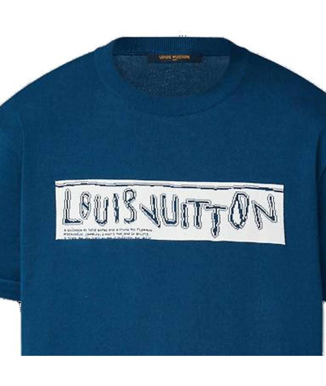 LOUIS VUITTON Синяя хлопковая футболка, фото 5
