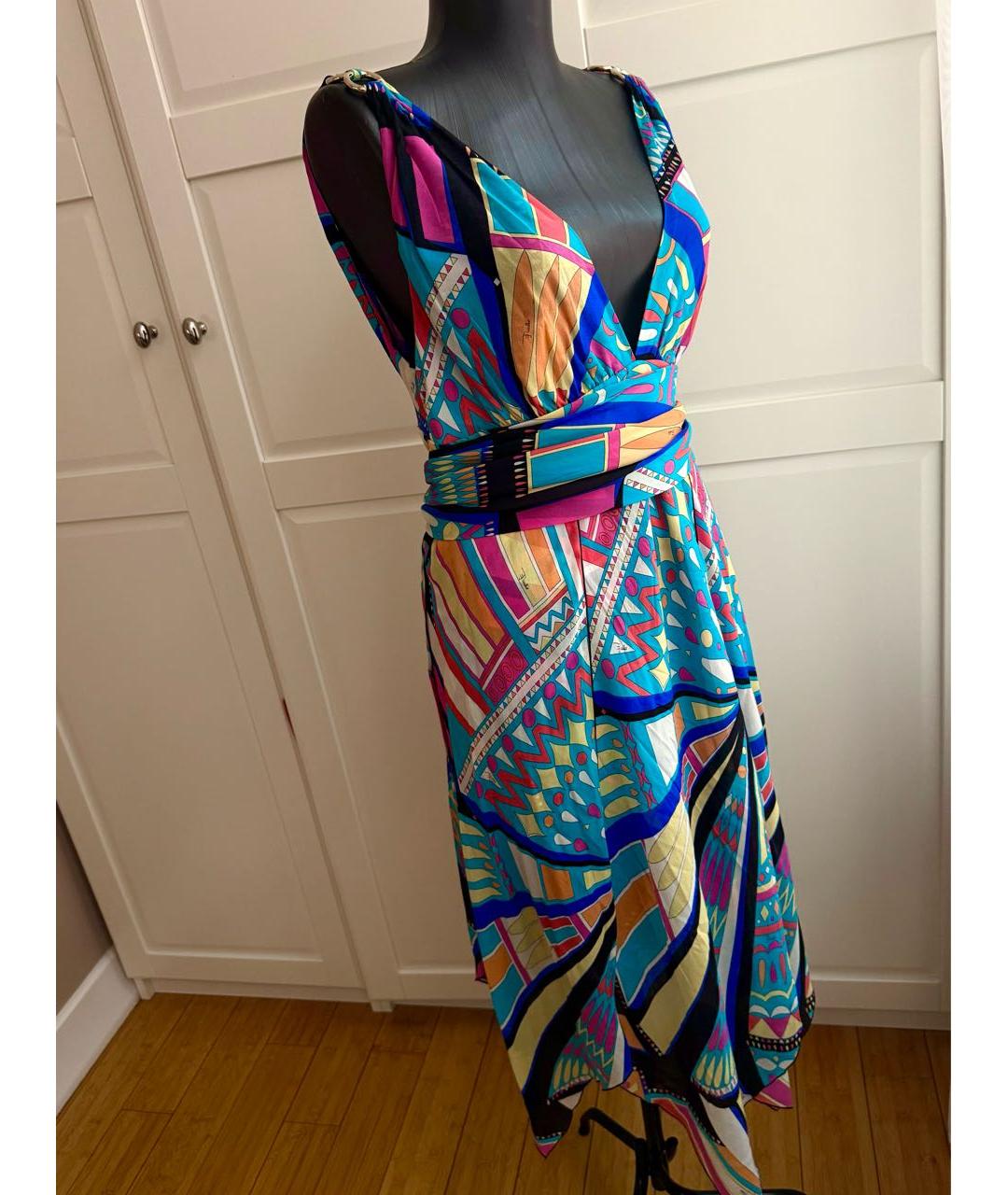 EMILIO PUCCI Мульти шелковый сарафан, фото 6