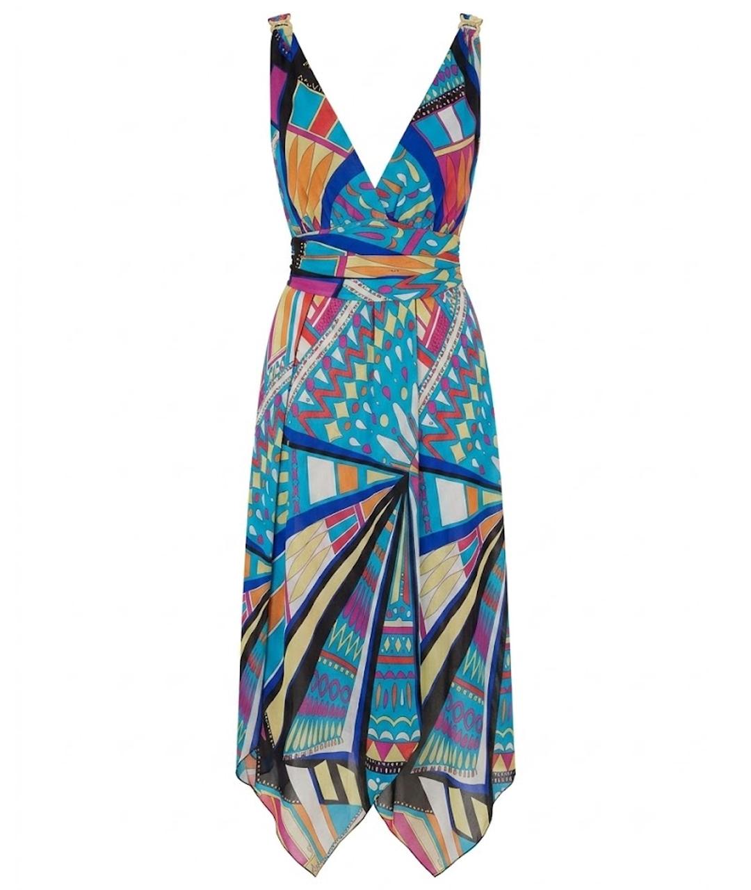 EMILIO PUCCI Мульти шелковый сарафан, фото 1