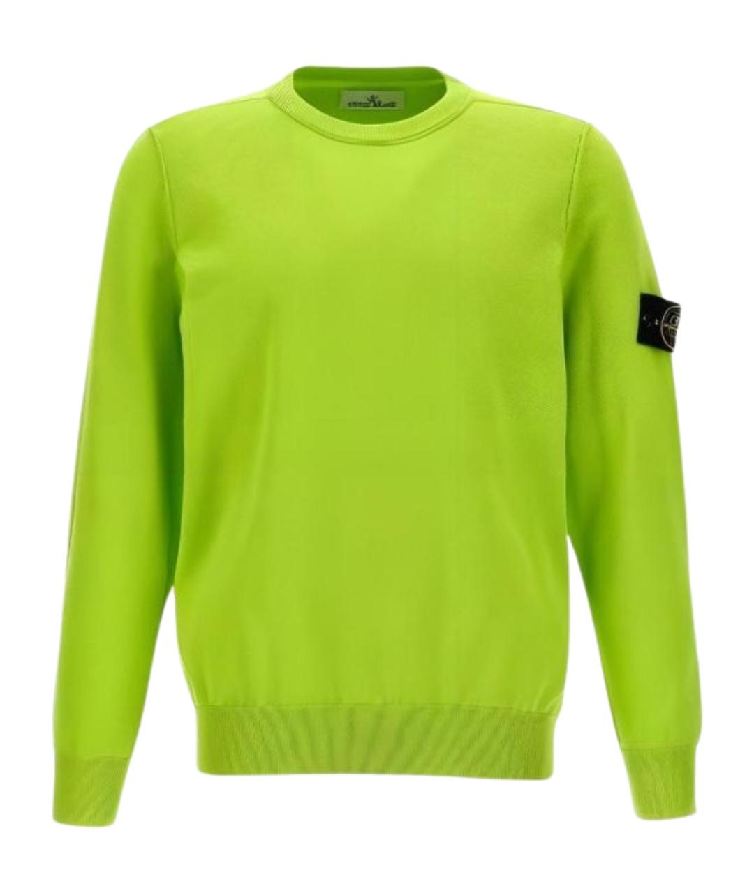 STONE ISLAND Салатовый хлопковый джемпер / свитер, фото 1