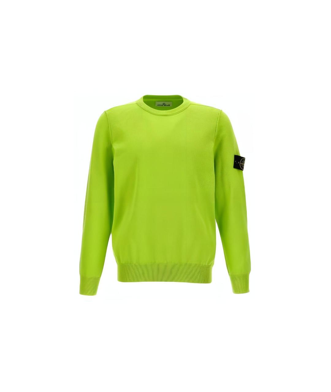 STONE ISLAND Салатовый хлопковый джемпер / свитер, фото 6