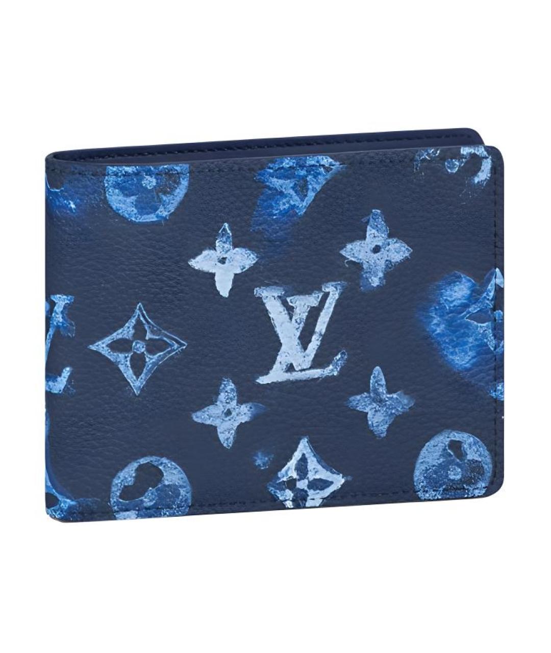 LOUIS VUITTON Синий кожаный кошелек, фото 1