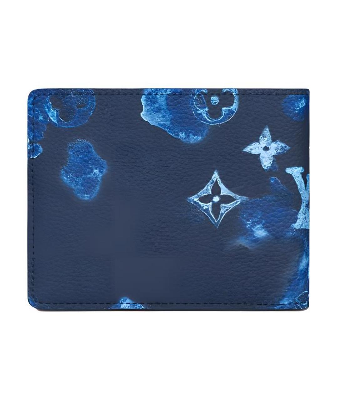 LOUIS VUITTON Синий кожаный кошелек, фото 3
