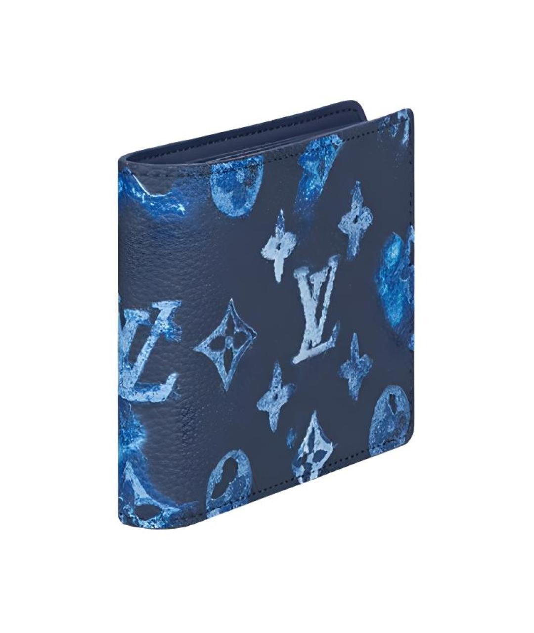 LOUIS VUITTON Синий кожаный кошелек, фото 2