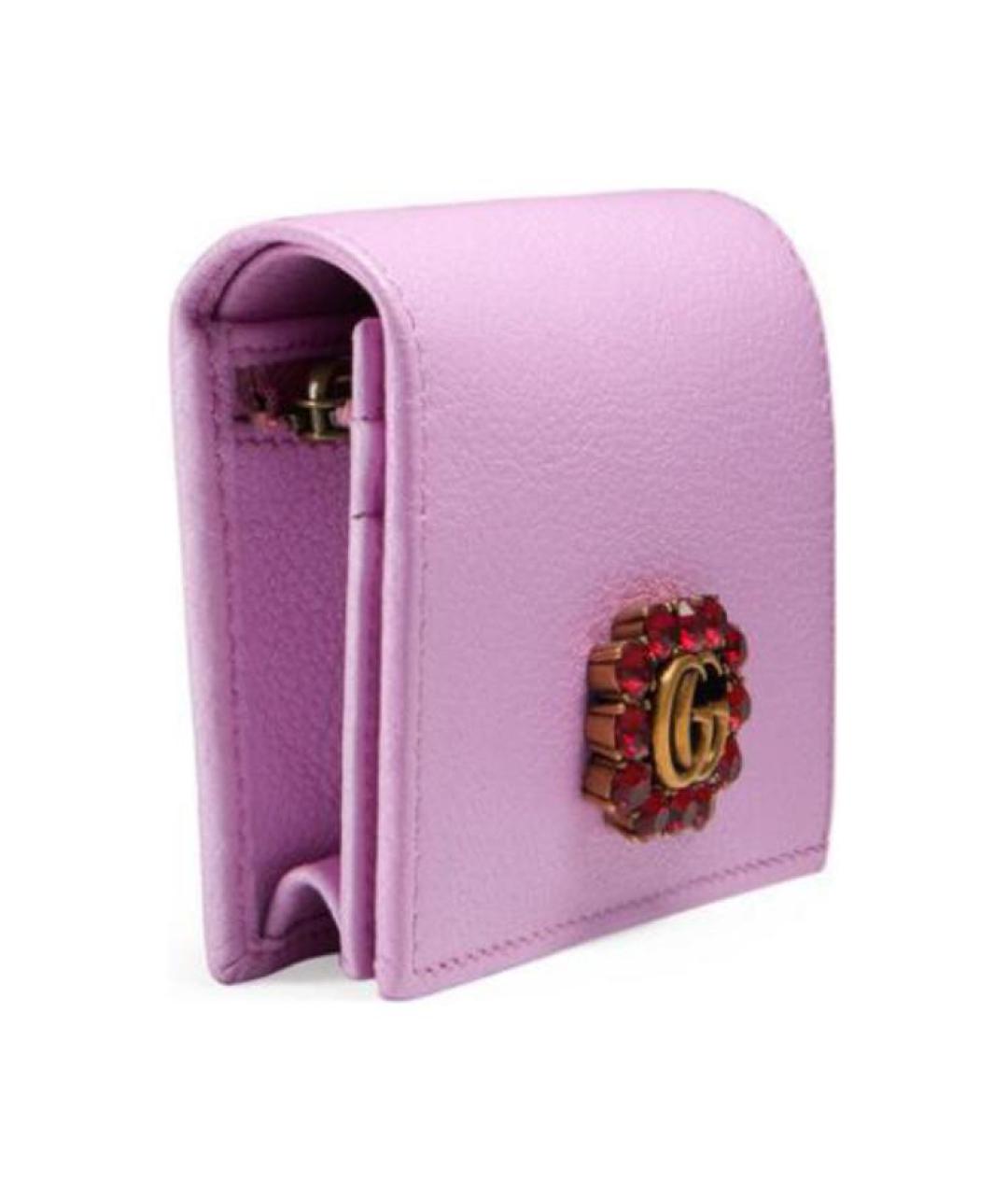 GUCCI Розовый кожаный кошелек, фото 2